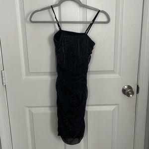 Black sparkly body con dress